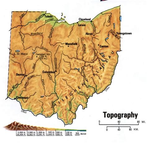 Topographic Map Of Ohio