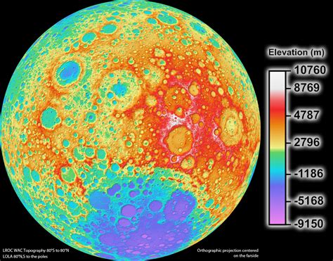 Topographic Map Of The Moon