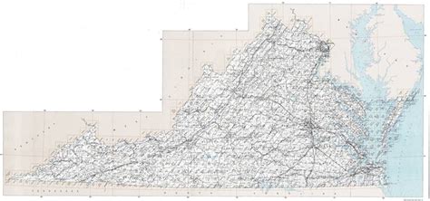 Virginia Topography Map Physical Landscape in Bright Colors
