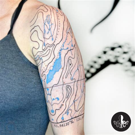 Topography Map Tattoo
