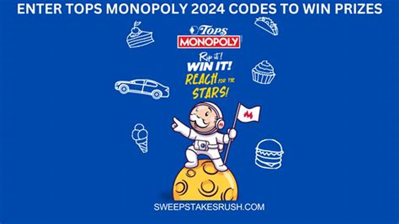 Tops Monopoly 2024 Entry Codes Roblox
