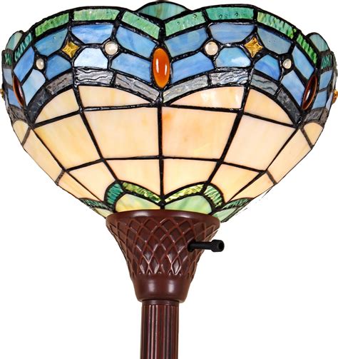 Torchiere Lamp with Glass Shade