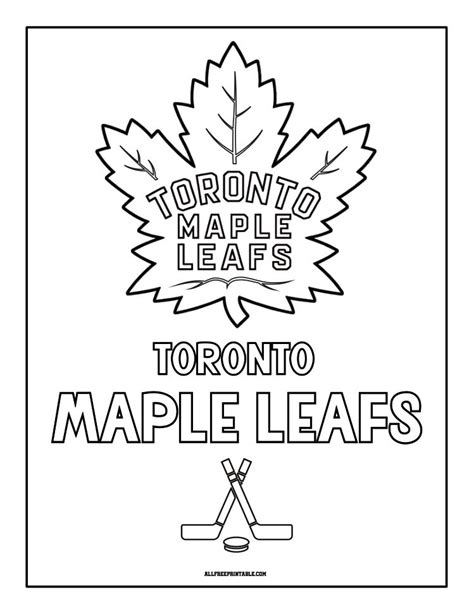 Toronto Maple Leaf Colouring Pages
