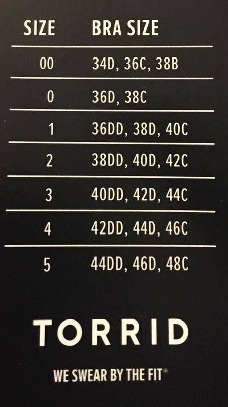Torrid Bra Size Chart