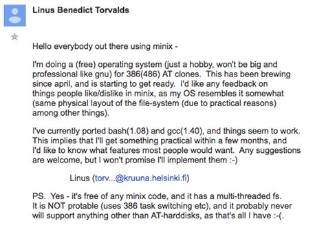 Torvalds’ message to developers