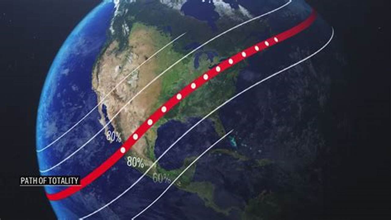 Total Solar Eclipse 2024 Path Of Totality Map In Motion Array