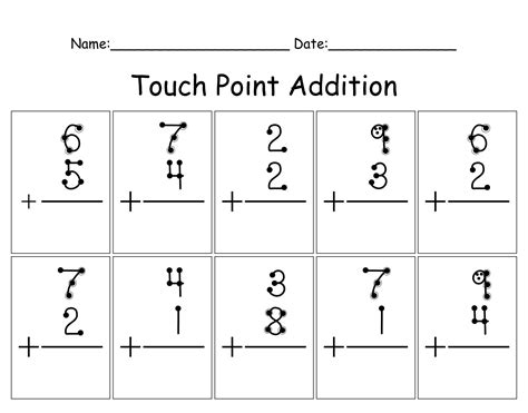Touch Math Addition And Subtraction Worksheets