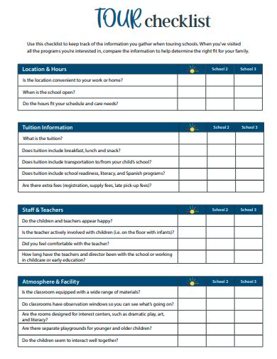 Tour Guide Checklist