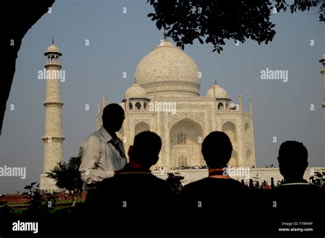 Tour Guide Explaining Taj Mahal