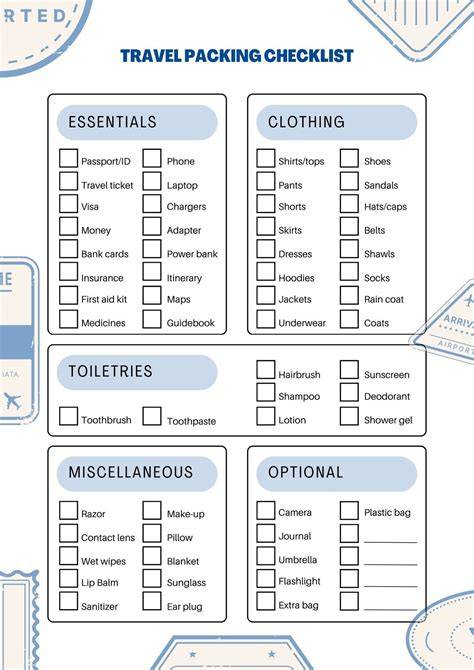 Tour Package Checklist