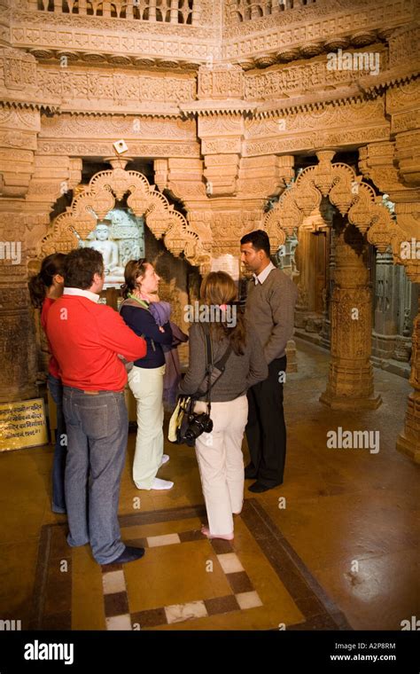 Tour guide explaining architecture