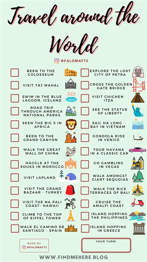 Tourist Bucket List