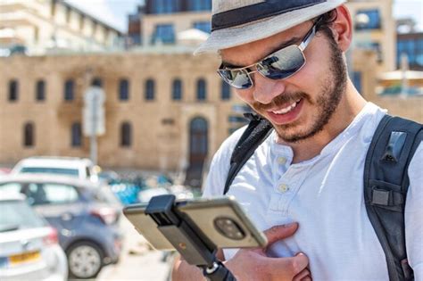 Tourist checking their phone