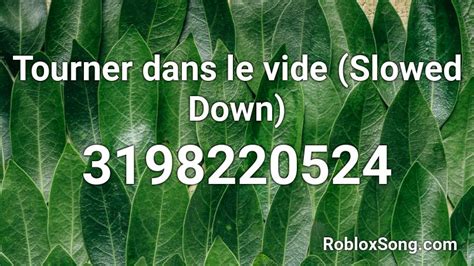 Tourner dans le vide (Slowed Down) Roblox ID - Roblox music codes