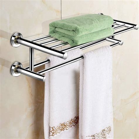 MNBV Towel Rack Holder, 304 Stainless Steel Wall Mounted Bathroom Towel Rail, 40 cm