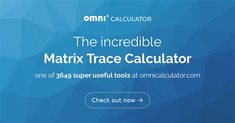 Trace Matrix Calculator