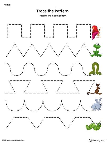 Tracing Pattern Worksheets For Kindergarten