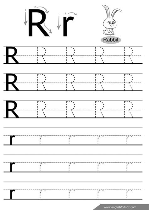 Tracing Letter R Worksheets