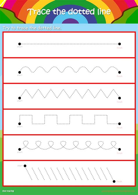 Tracing Lines Worksheets For Nursery