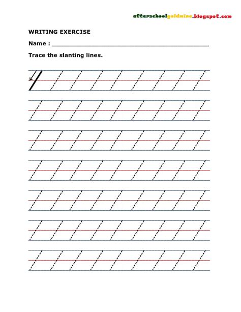 Tracing Straight Lines Worksheets