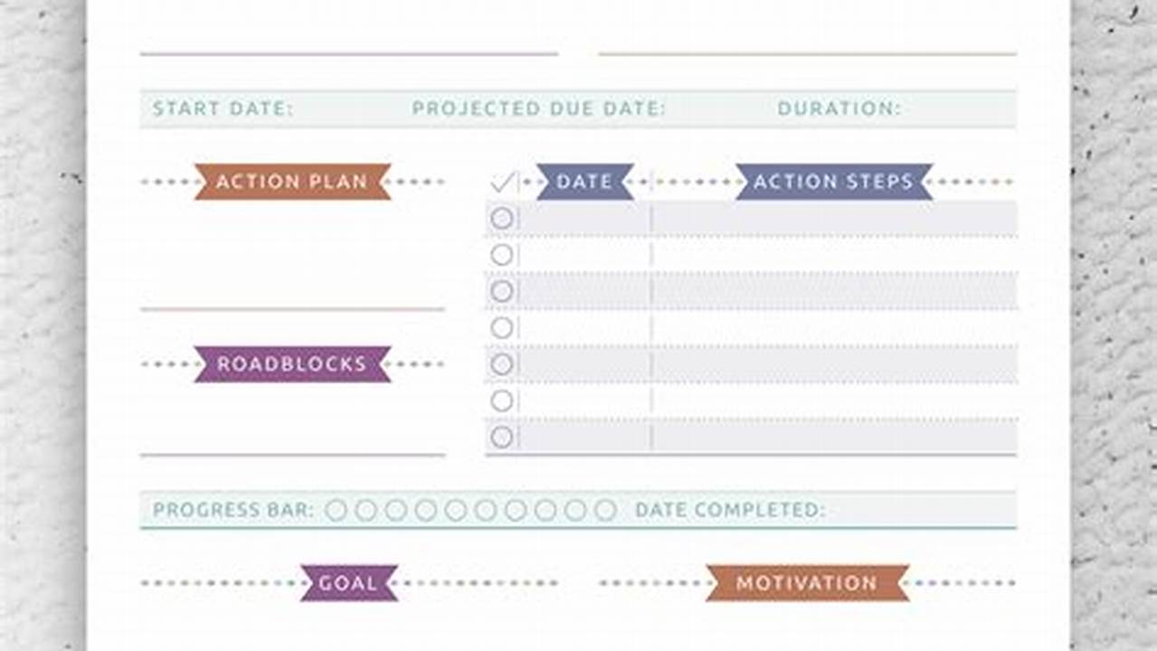 Track Your Progress Towards A Goal, Calender Template
