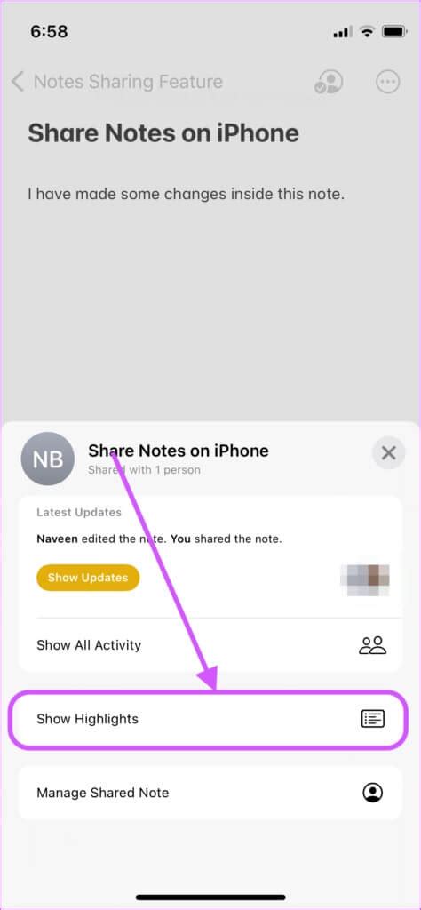 Track Changes in Shared Notes
