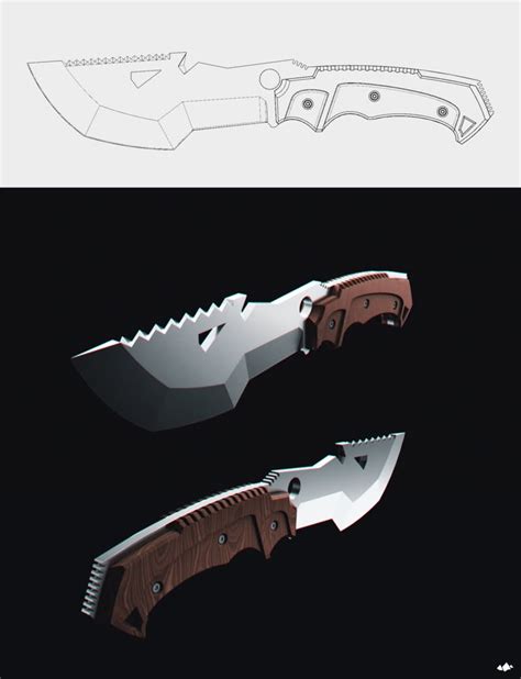 Tracker Knife Drawing