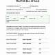 Tractor Bill Of Sale Form
