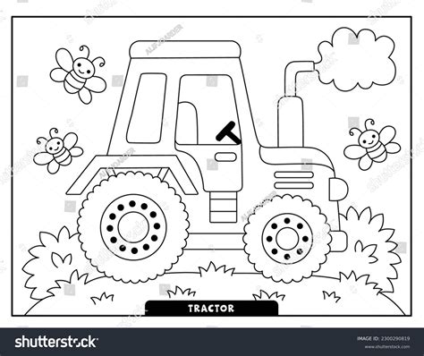 Download Tractor Coloring Page SVG File - SVG Design Commercial Use Free PSD Mockups