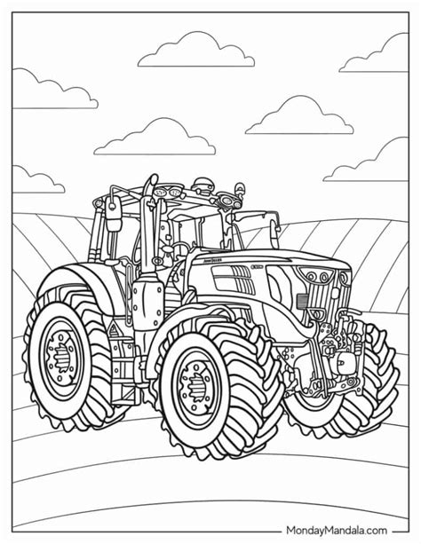 Download Tractor Coloring Page SVG File - SVG Design Creativefabrica Free PSD Mockups