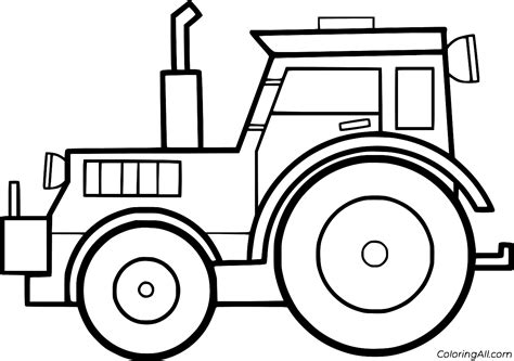Download Tractor Coloring Page SVG File - SVG Design Easy Edite