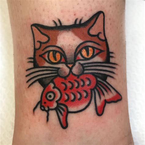 Trad Cat Tattoo
