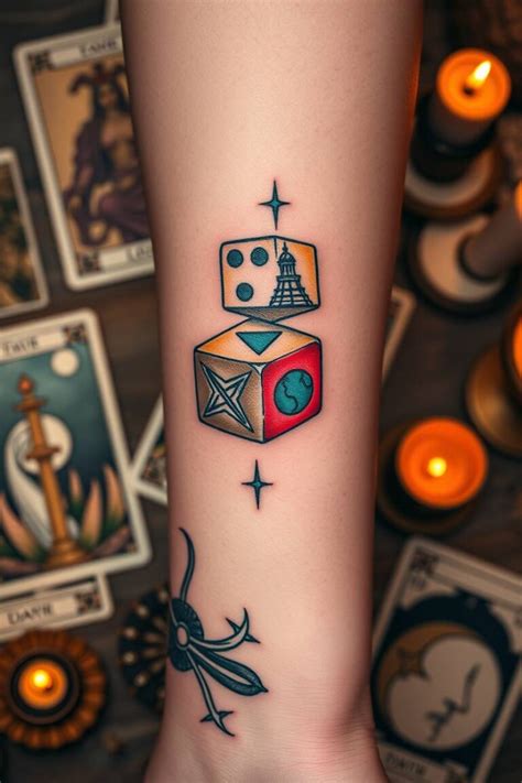 Trad Dice Tattoo
