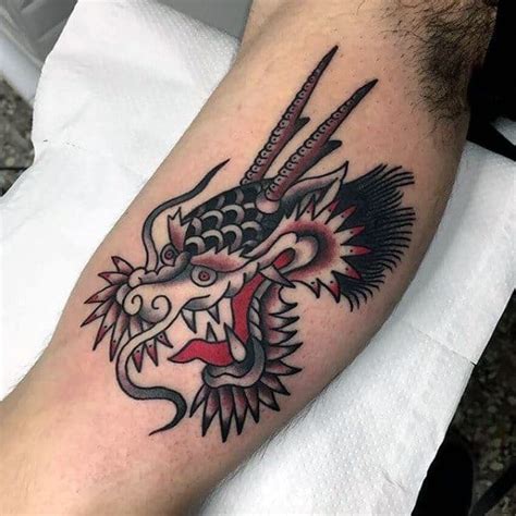 Trad Dragon Tattoo