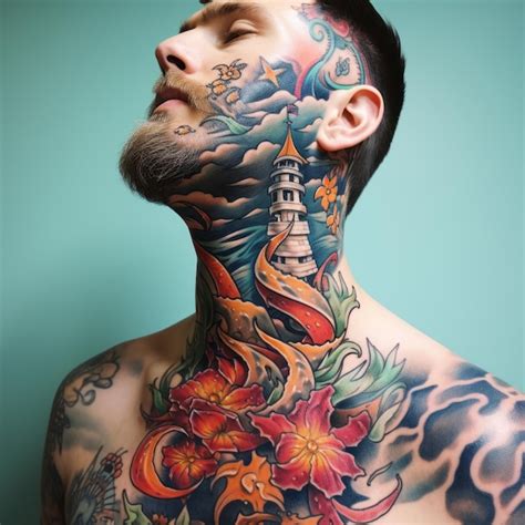 Trad Neck Tattoo
