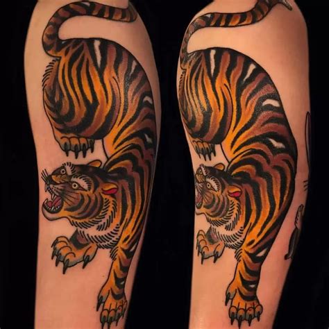 Trad Tiger Tattoo