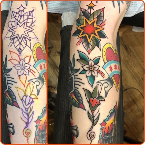 Traditional filler by Chris Stoll Red 5 tattoo, Virginia