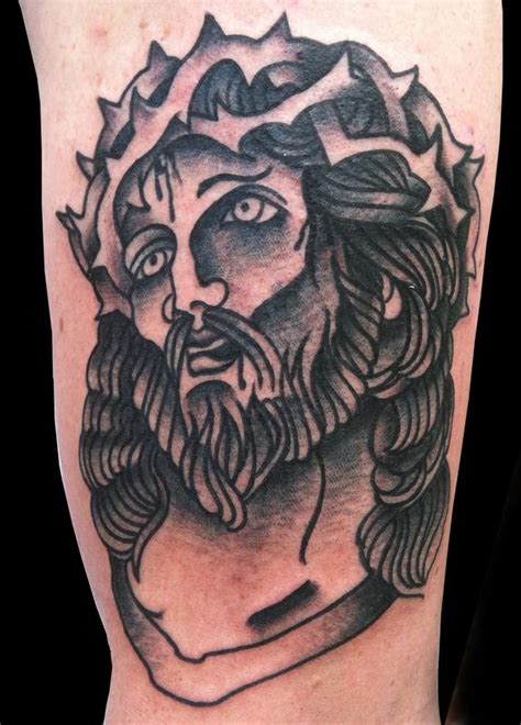 Traditional Jesus Cloak and Dagger Tattoo Parlour London