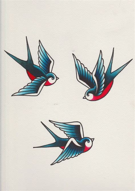 Traditional swallow tattoo by Łukasz Krupiński