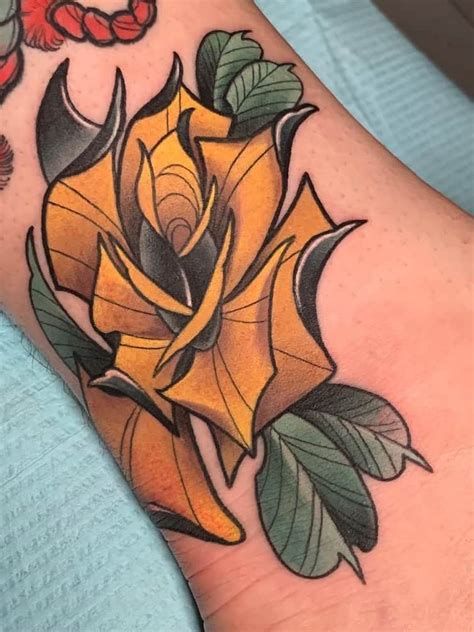 Yellow rose tattoo by jason James