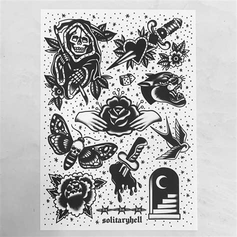 Traditional Black Tattoo Flash