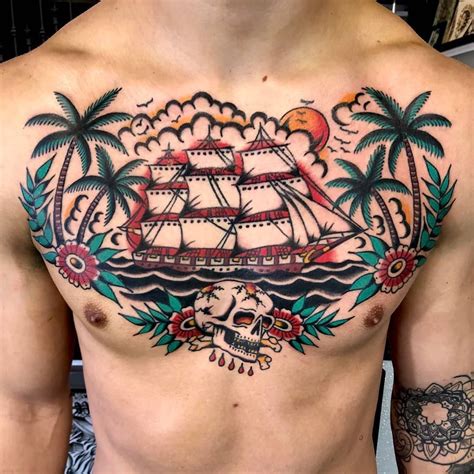 American Traditional Chest Tattoos For Men Best Tattoo Ideas