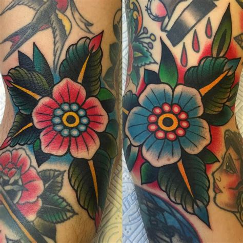Traditional Flowers Tattoo