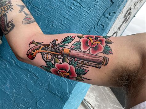 Traditional Gun Tattoo