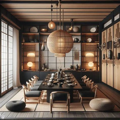Traditional Japanese Dining Room Decor