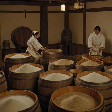 奈良の酒蔵で使われる伝統的な酒樽