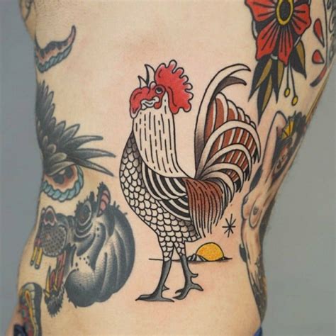 Traditional Rooster Tattoo