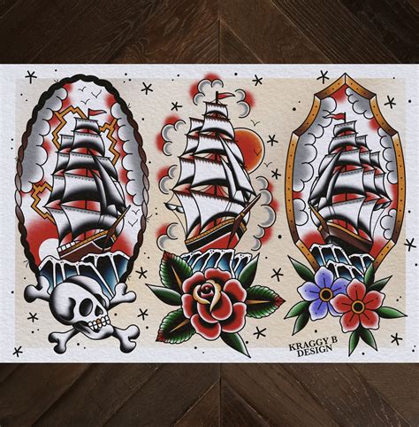 Traditional Ship Tattoo