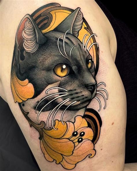 Traditional Tattoos Cat