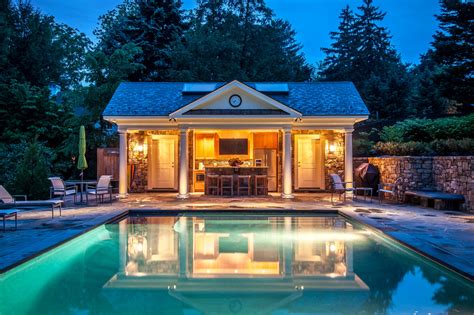 Traditional pool house tabs